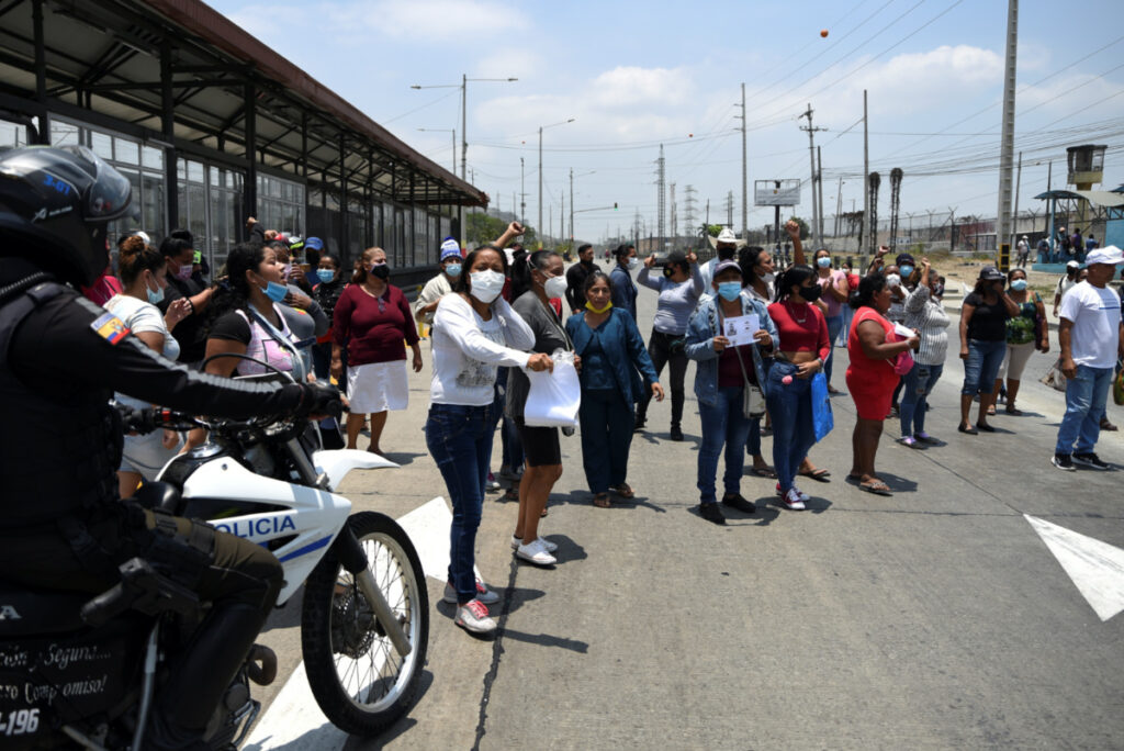 Ecuador prison riots families protest