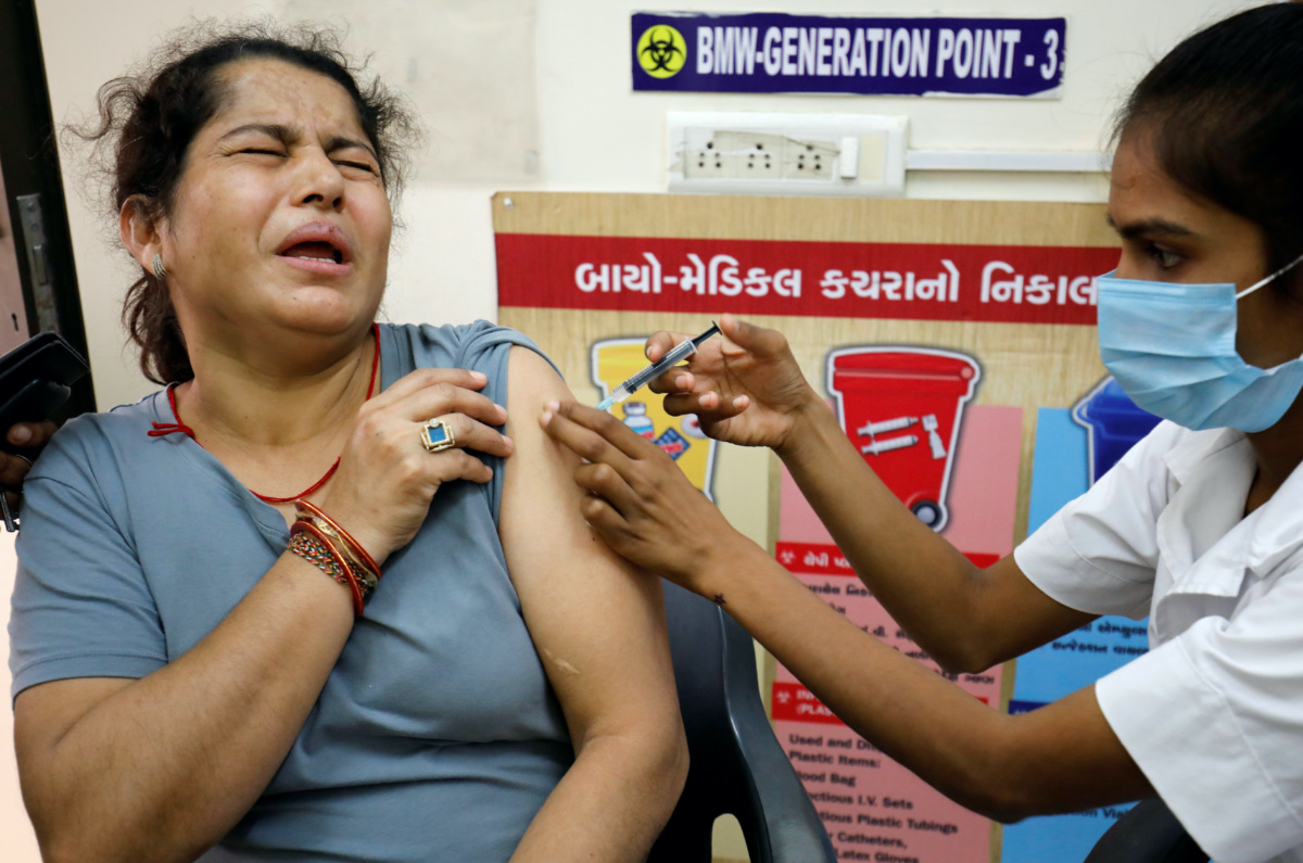India Ahmedabad vaccination centre
