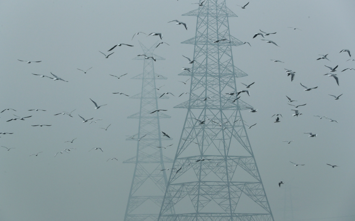 India Delhi electricity pylons
