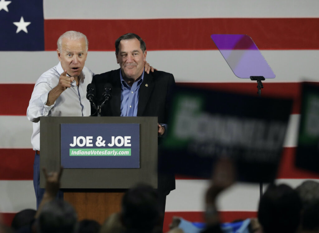 US Former Vice President Joe Biden and Senator Joe Donnelly 2018