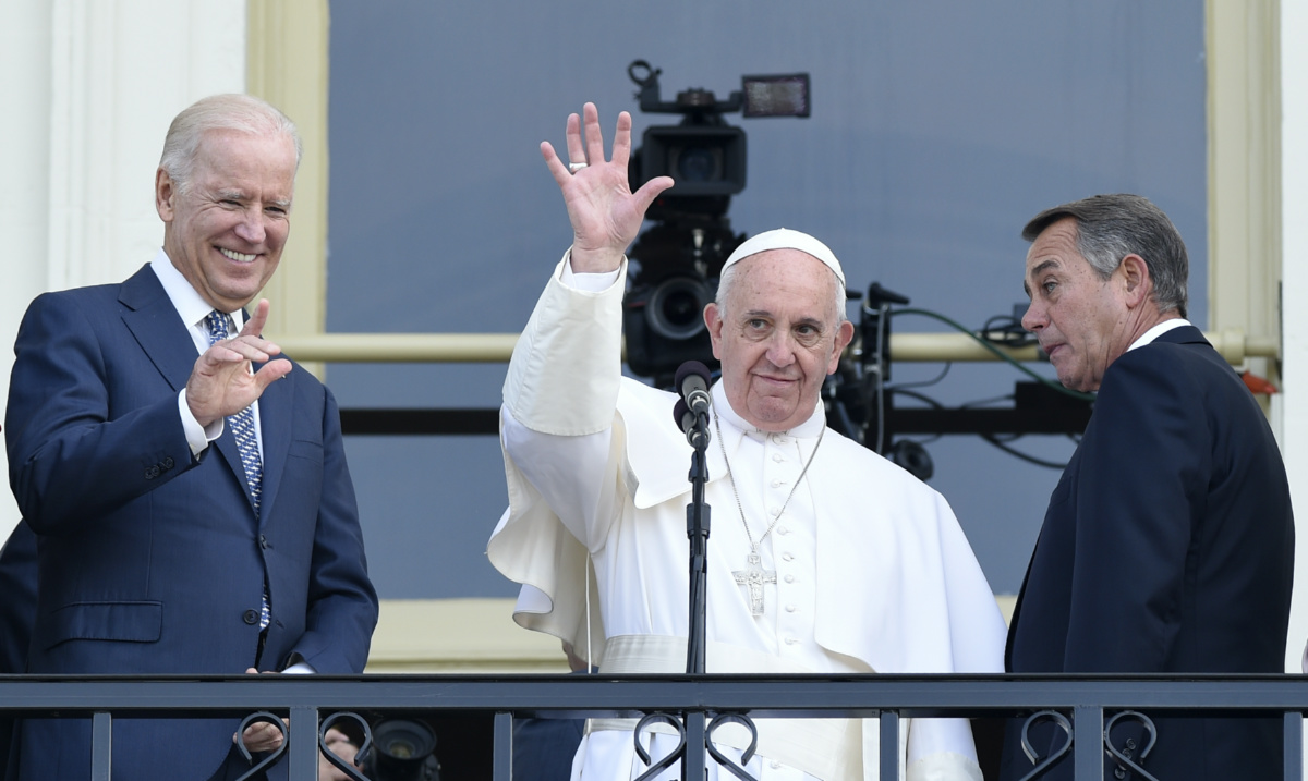 US Joe Biden and Pope Francis 2015