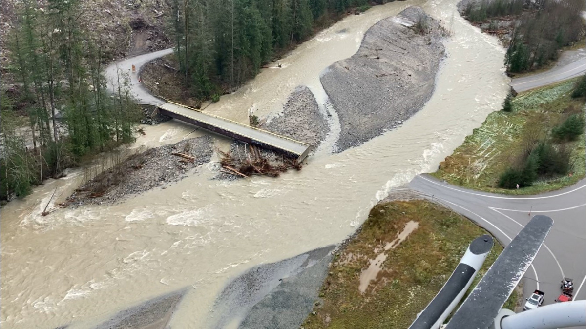 Canada British Columbia washed out bridge