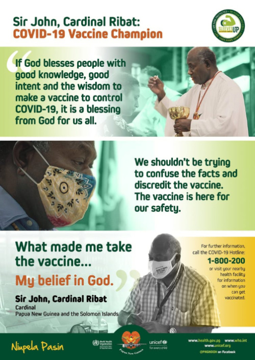 Coronavirus PNG vaccination promotion poster