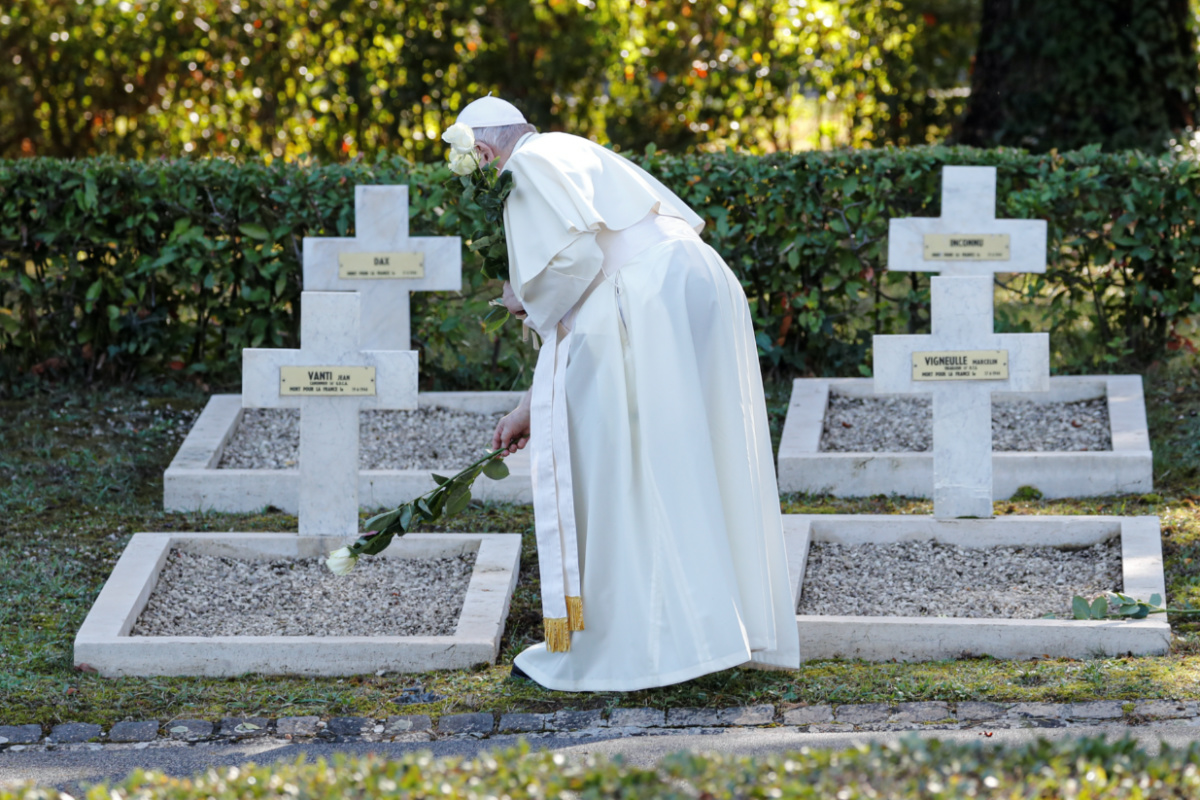 Italy Rome French Military Cemetery Pope Francis
