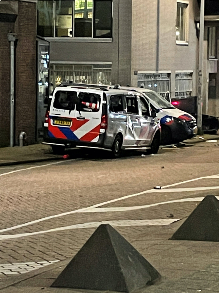 Netherlands Rotterdam damaged police vehicles