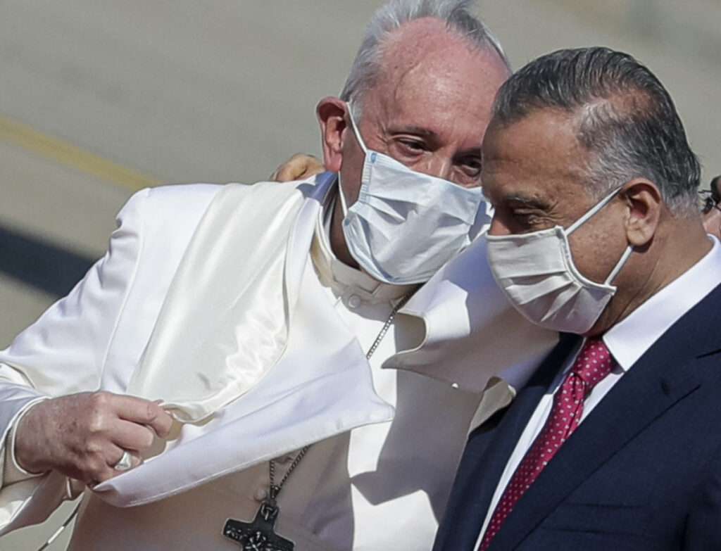 Pope Francis and Iraqi Prime Minister Mustafa al Kadhimi
