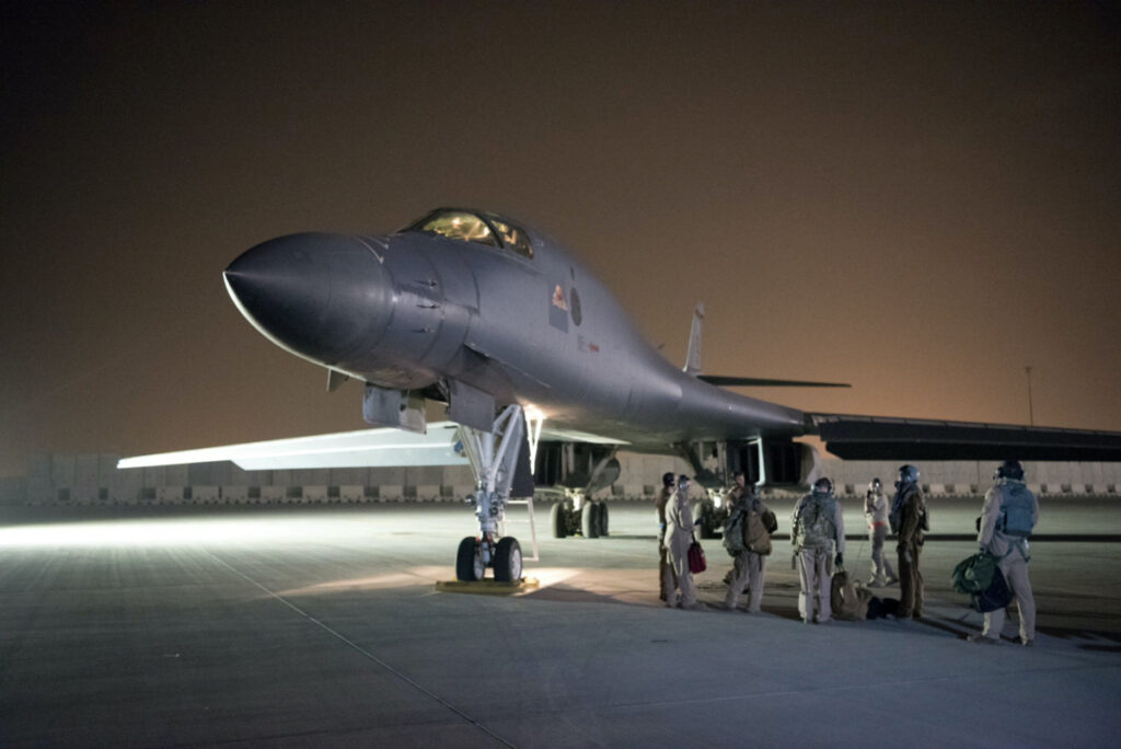 Qater Al Udeid Air Base US Air Force B 1B Lancer