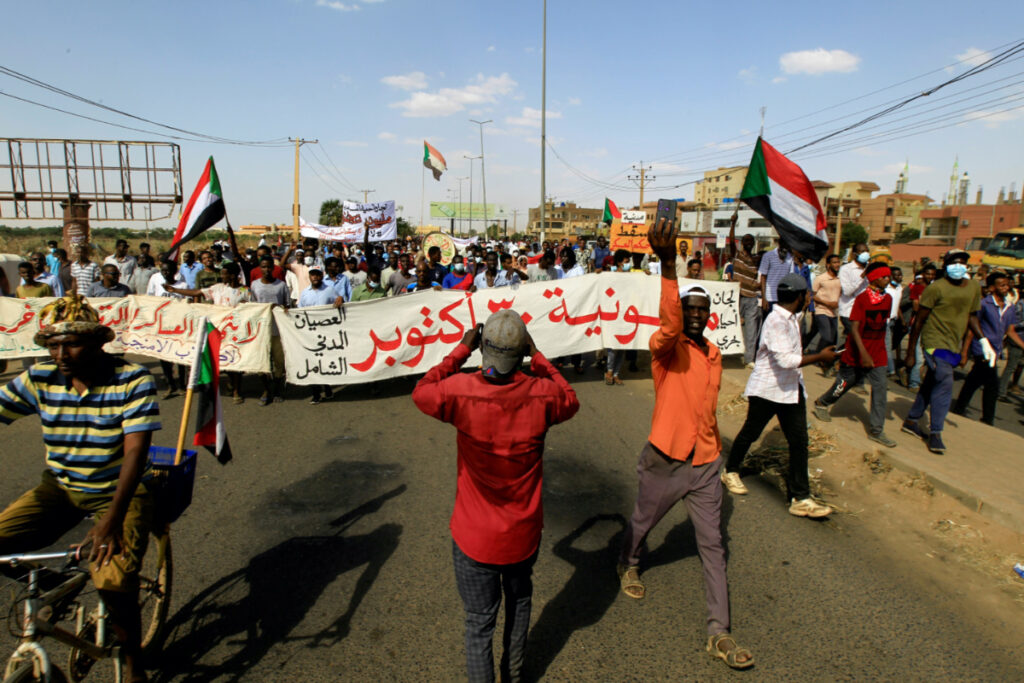 Sudan Khartoum anti coup protesters