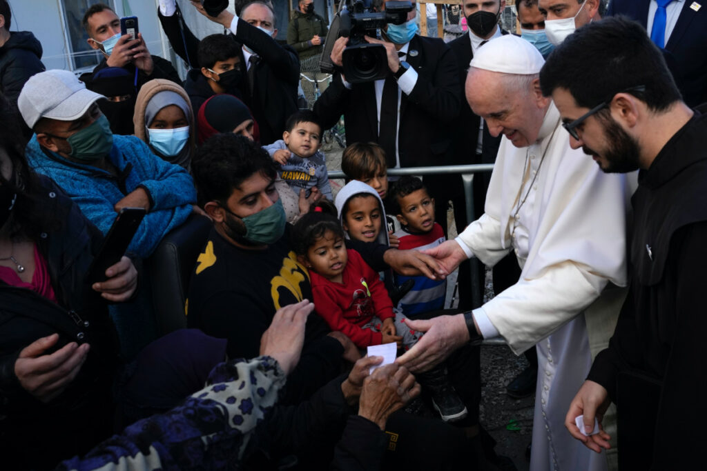 Greece Lesbos Pope Francis Karatepe refugee camp