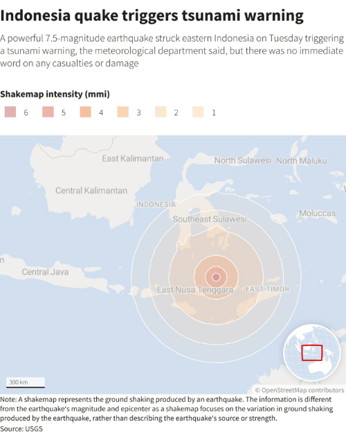 Indonesian earthquake graphic