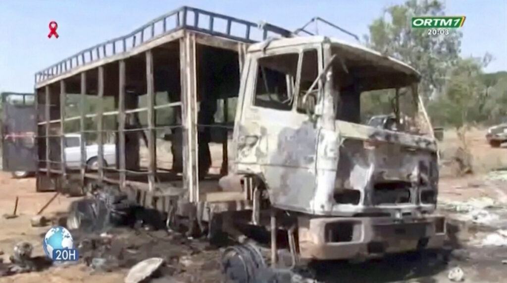 Mali Bankass burnt bus