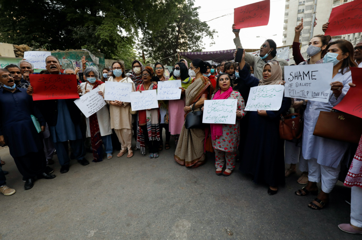 Pakistan Karachi protest over lynching