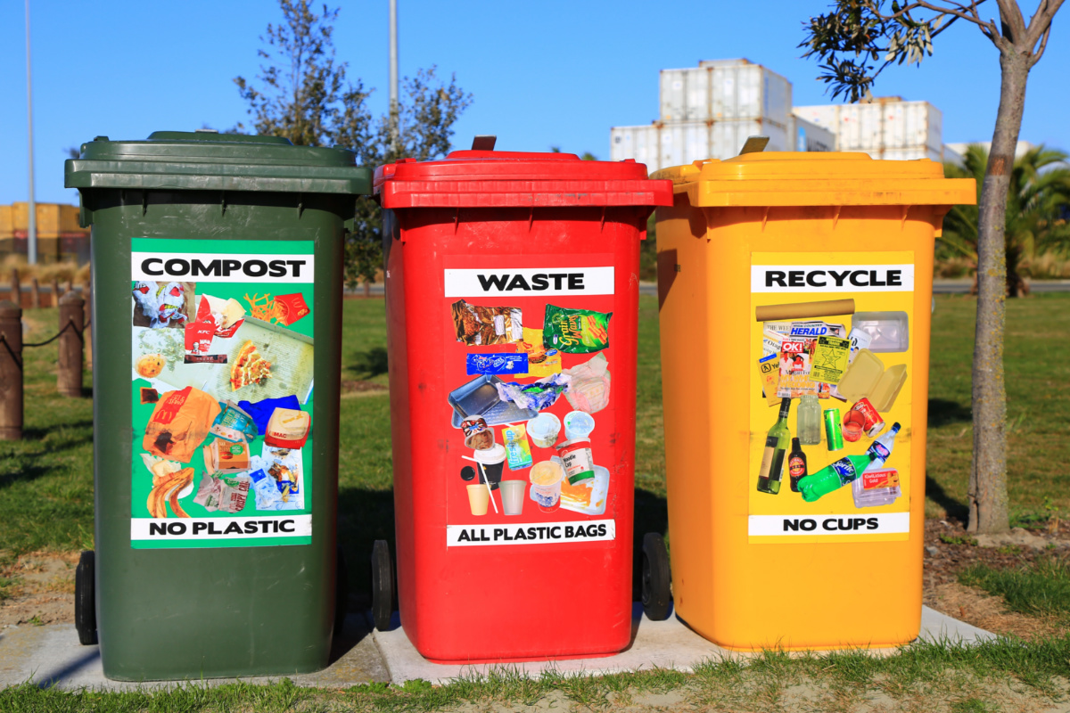 Compost waste and recycling bins