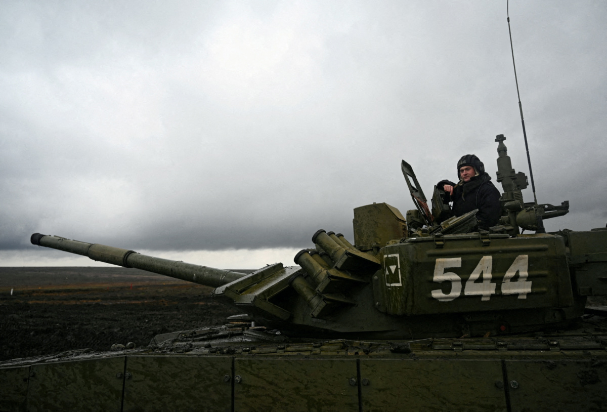 Russia tank military drills