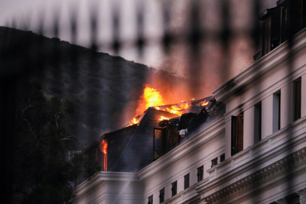 South Africa Parliament fire