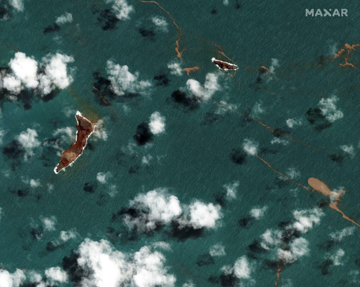 Tonga volcano satellite image