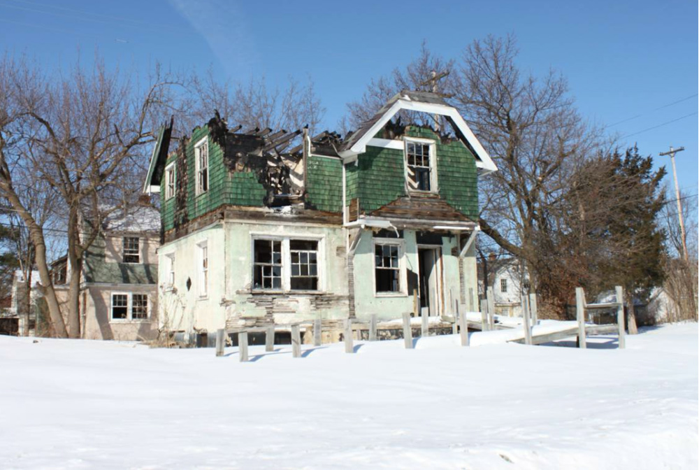 US Michigan Flint fire damaged home