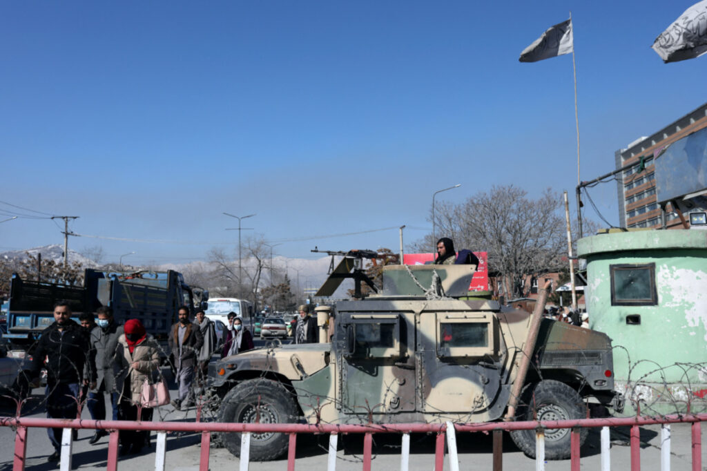 Afghanistan Kabul Taliban on humvee