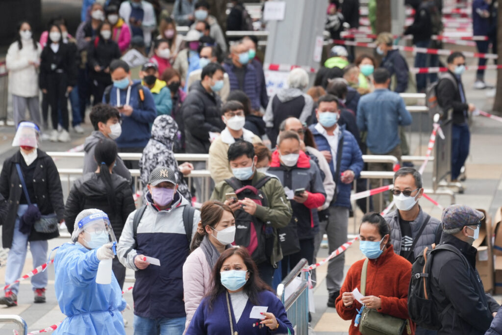 China Hong Kong people wearing masks