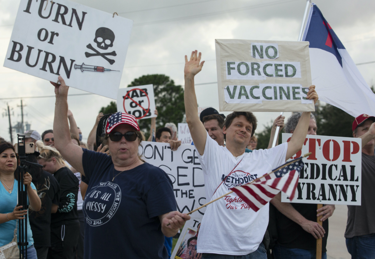 US Texas Baytown vaccine mandate protests