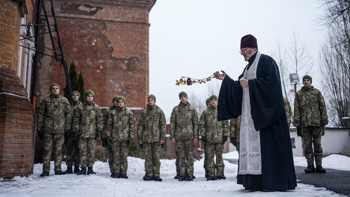 Ukraine Blessing of Ukrainian Military Air Force University cadets