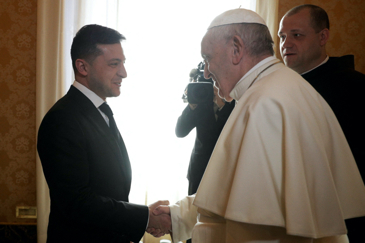 Vatican Pope Francis meets with Ukrainian President Volodymyr Zelensky 