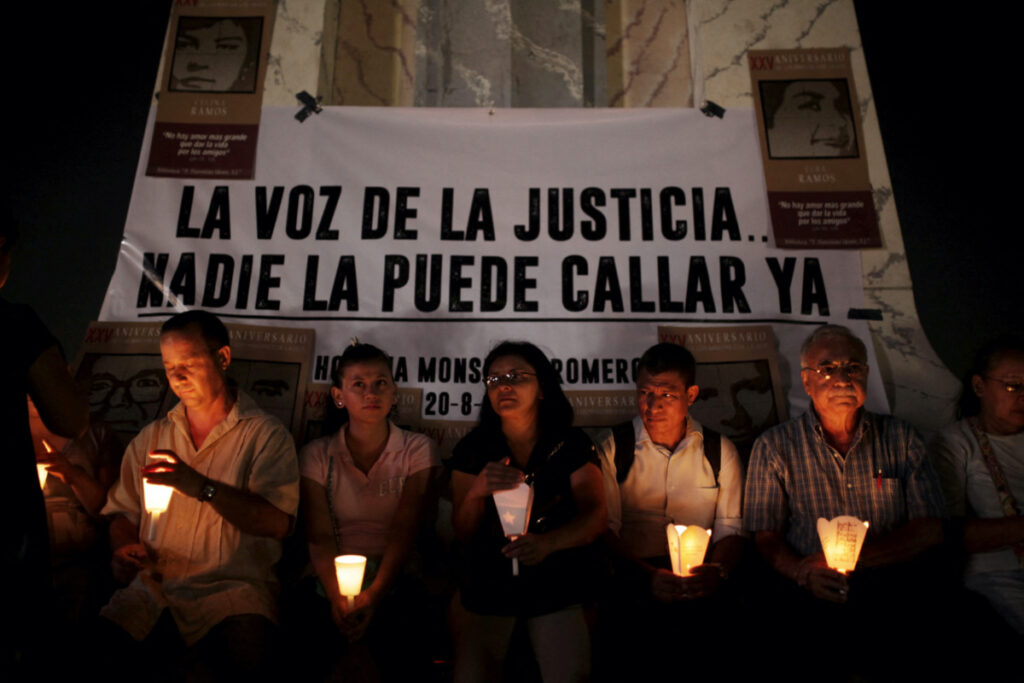 El Salvador San Salvador civil rights activist vigil
