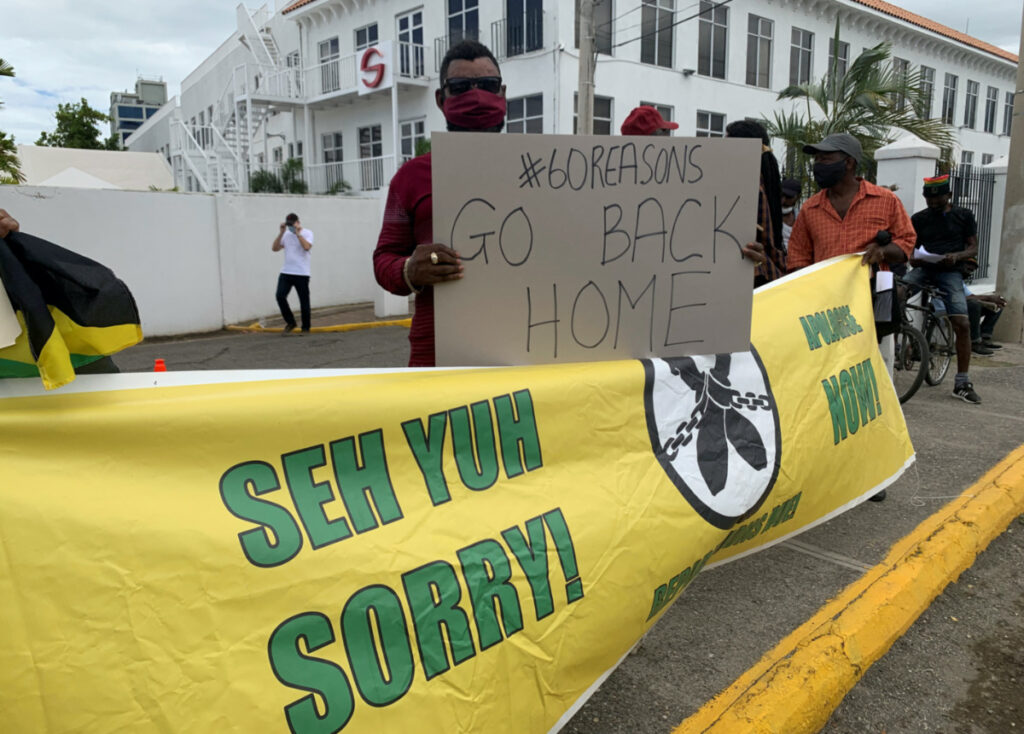 Jamaica Kingston royal visit protest