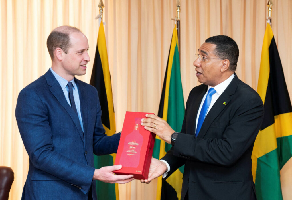 Jamaica Prime Minister Andrew Holness and Prince William