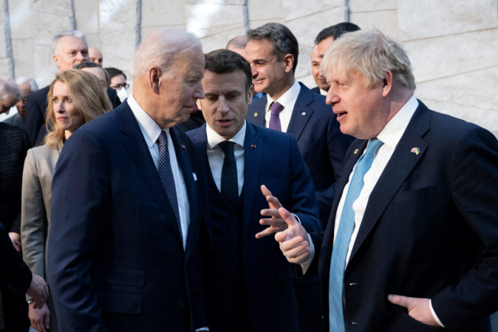 NATO summit Biden Macron and Johnson
