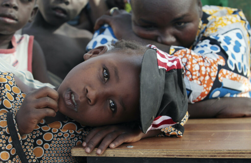 Nigeria displaced camp girl at school