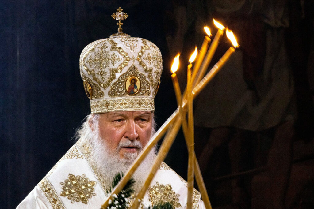 Russia Moscow Russian Orthodox Patriarch Kirill in the Christ the Saviour Cathedral
