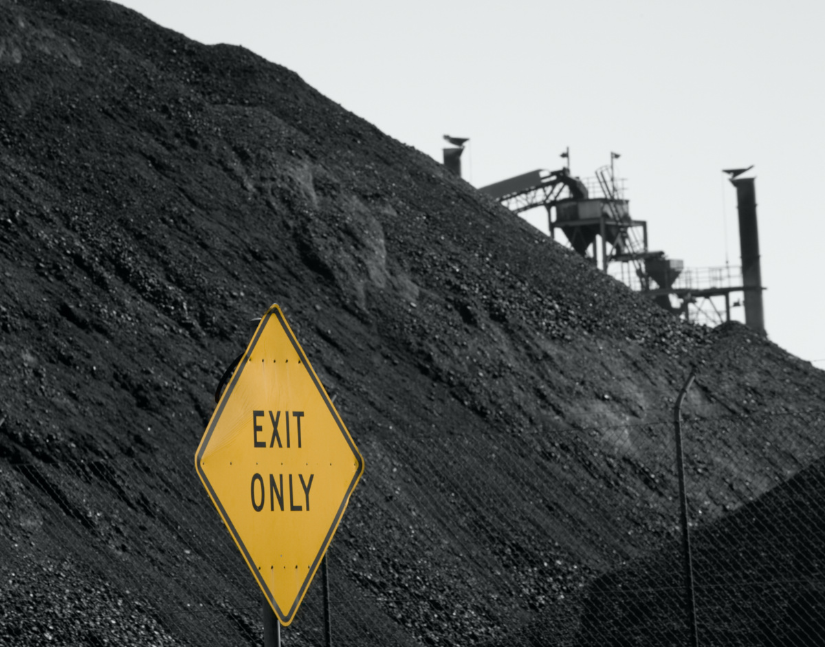 Sign at coal mine