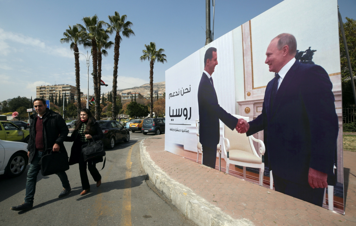 Syria Damascus Putin and Assad
