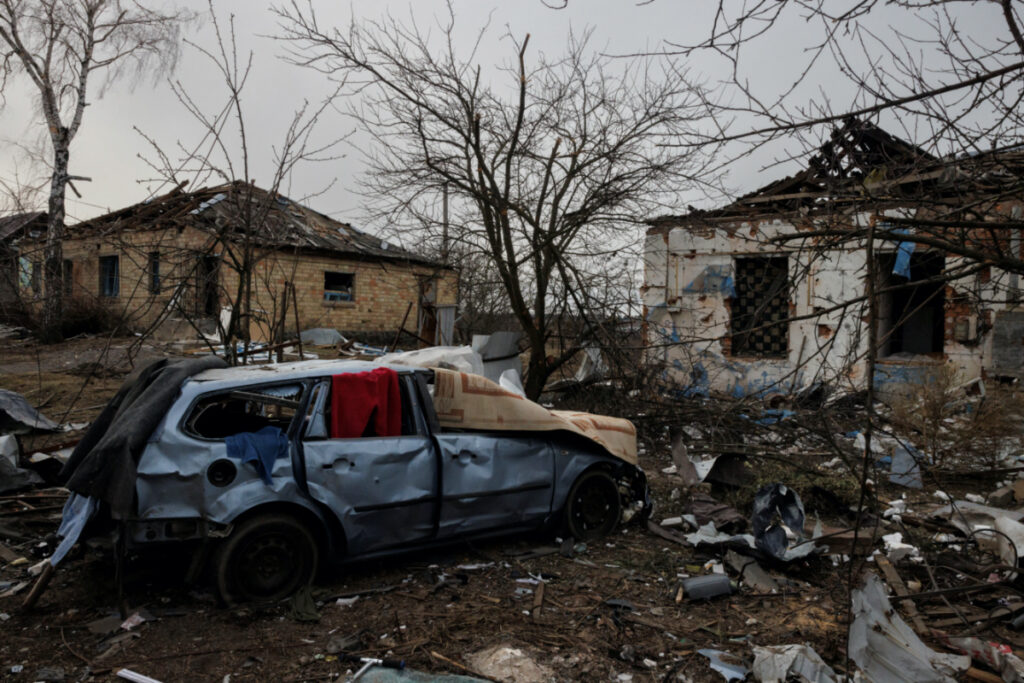 Ukraine Byshiv shelling damage