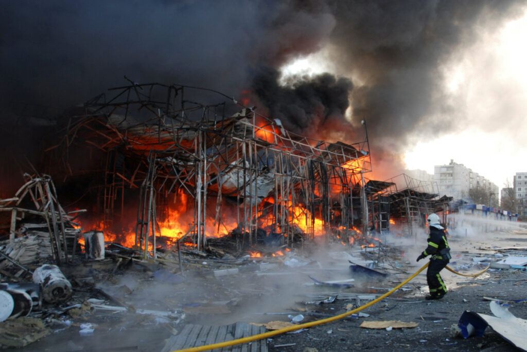 Ukraine Kharkiv fire