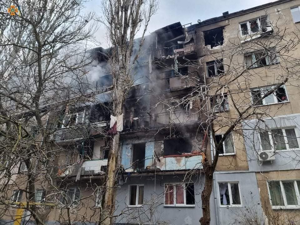 Ukraine Mykolaiv damaged building