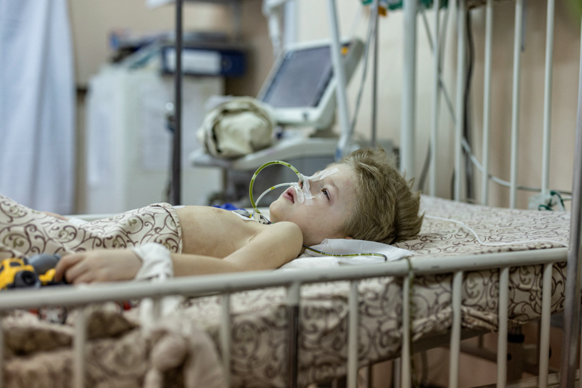 Ukraine Zaporizhzhia wounded boy
