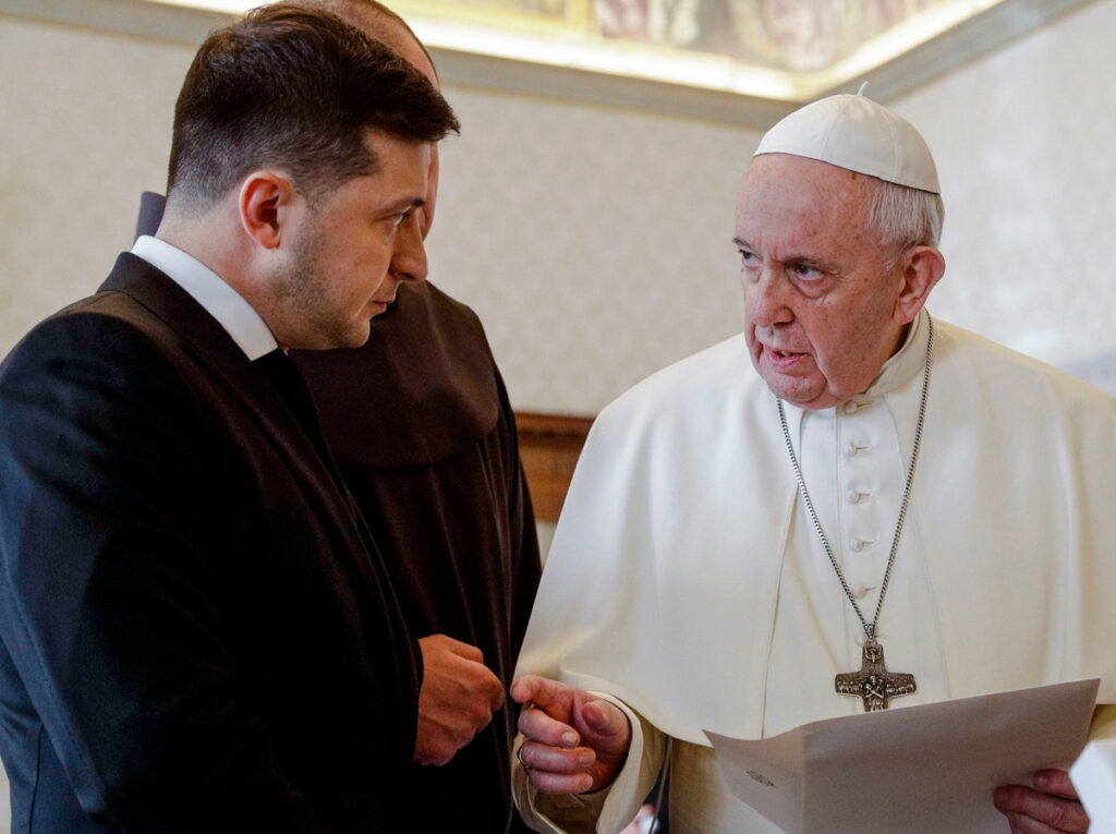 Vatican Pope Francis and Volodymyr Zelenskiy February 2020