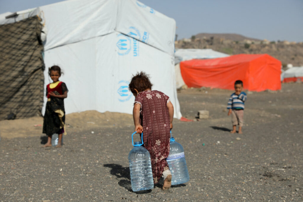 Yemen Sanaa IDP camp