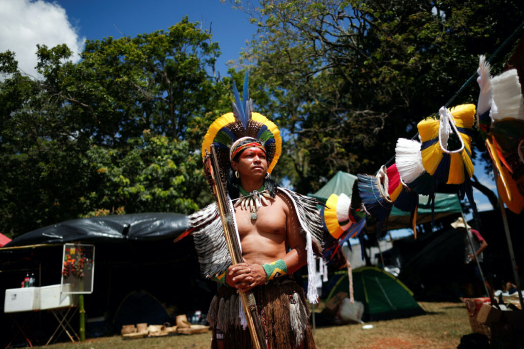 Brazil Brasilia Indigenous camp