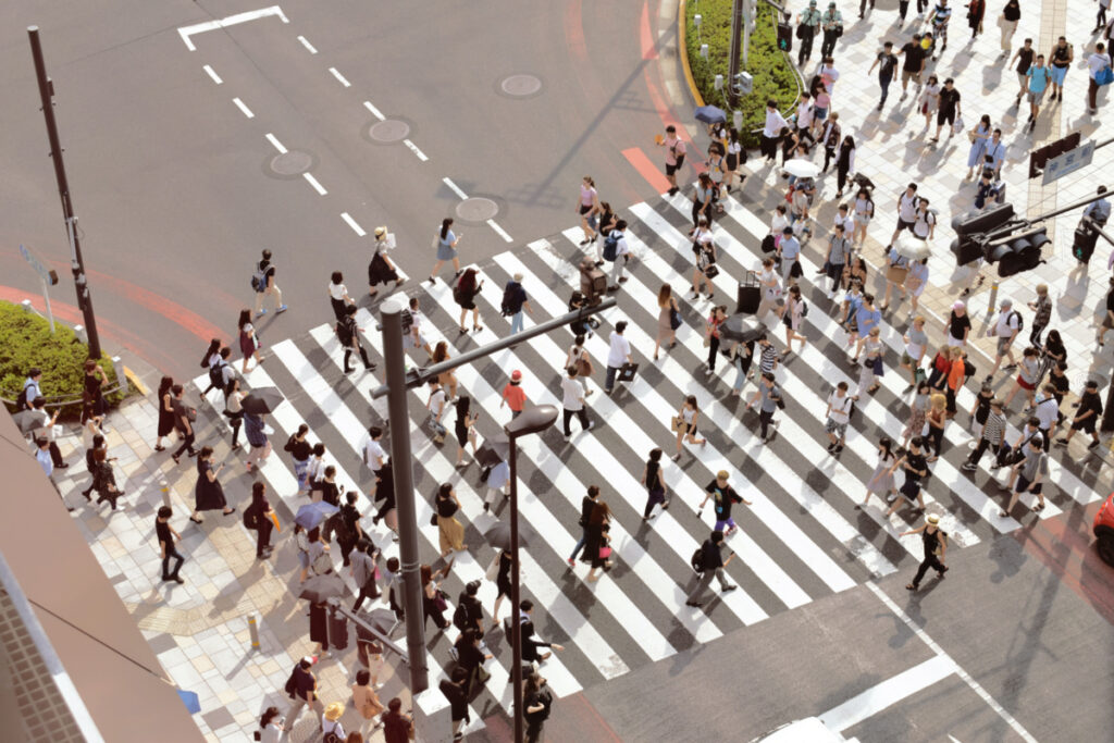 People on a crossing