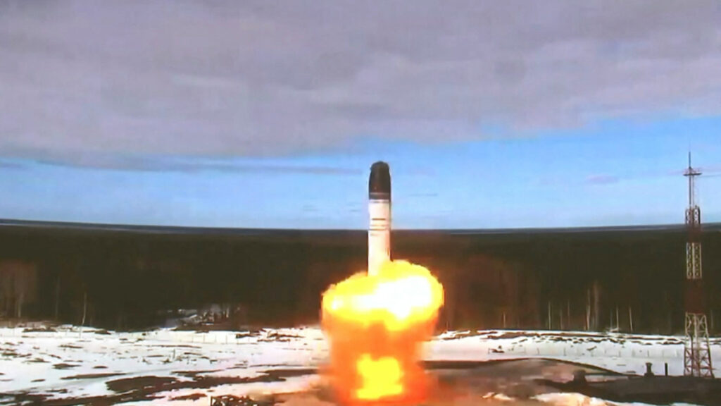 Russia Sarmat intercontinental ballistic missile test