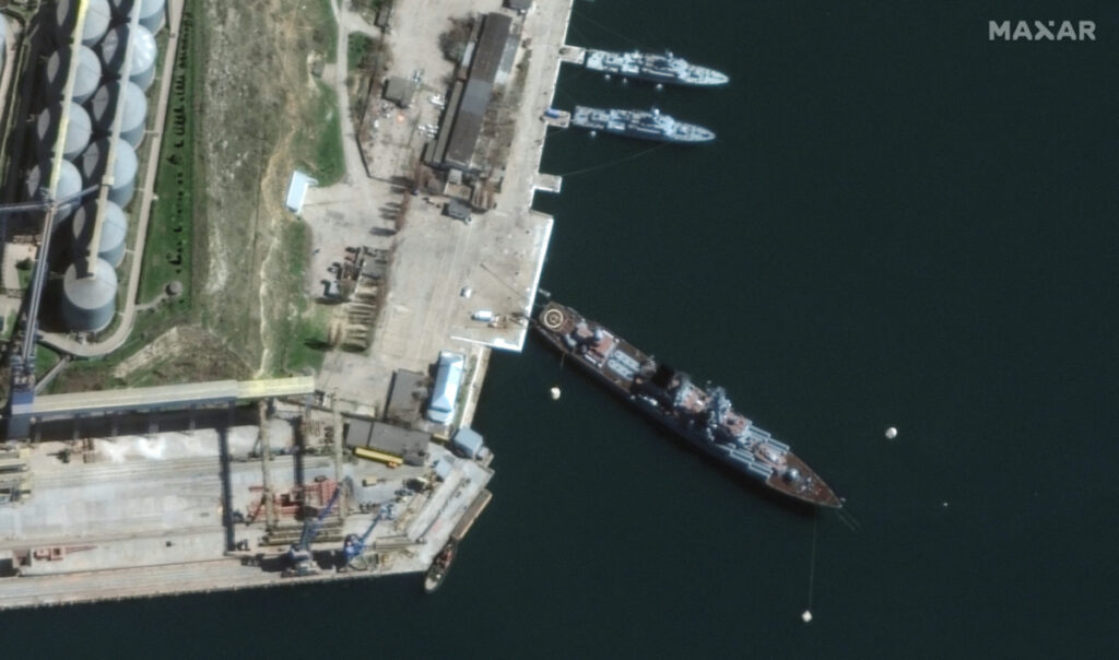 Russian ship Moskva in Sevastopol port