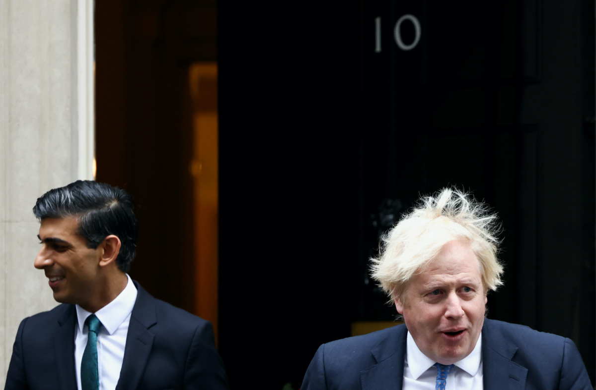UK British Prime Minister Boris Johnson and Chancellor of the Exchequer Rishi Sunak