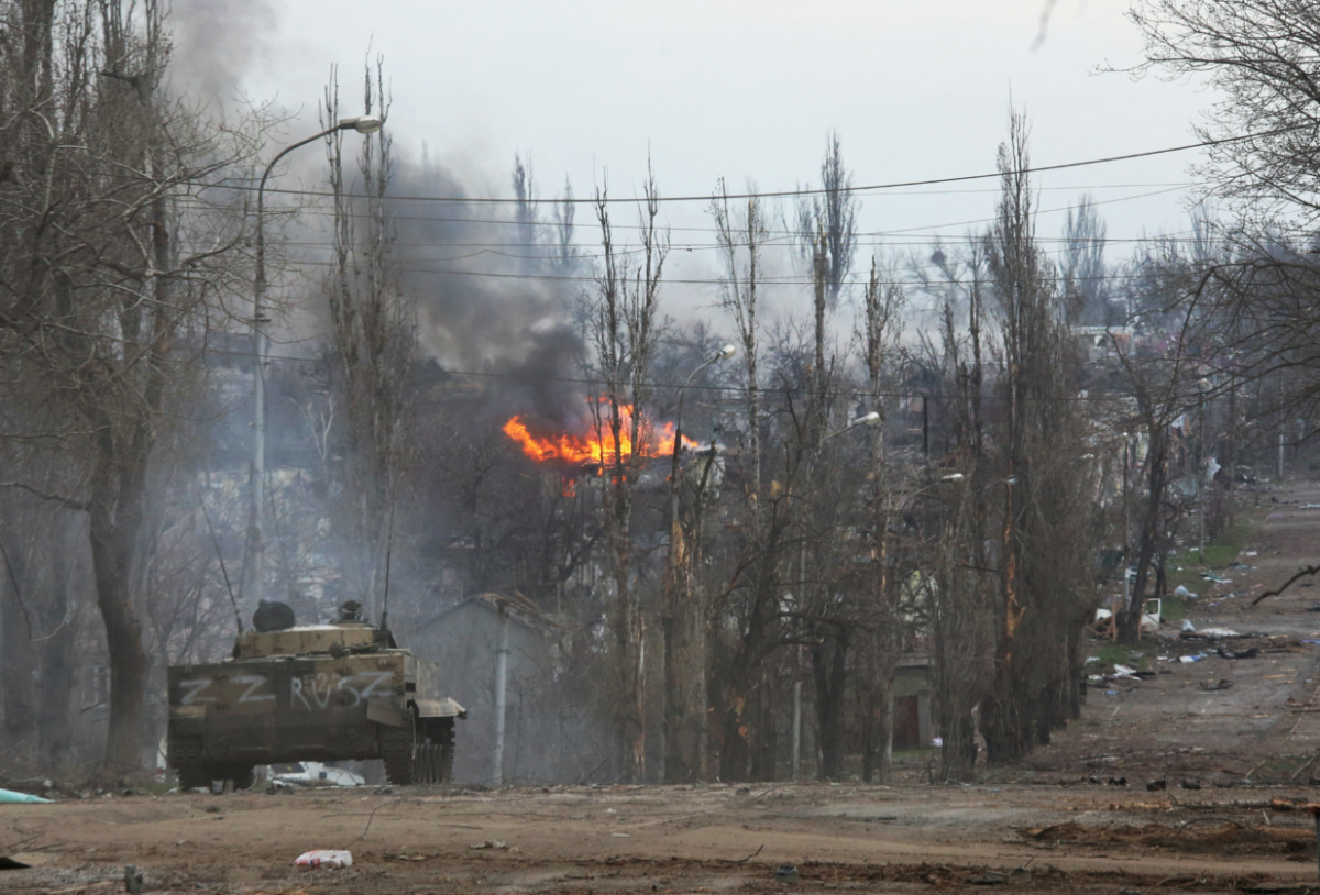 Ukraine Mariupol armoured vehicle