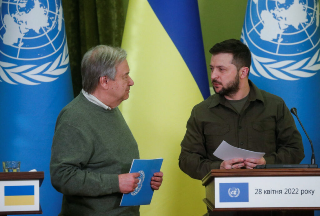 Ukraine UN Secretary General Antonio Guterres President Volodymyr Zelenskiy