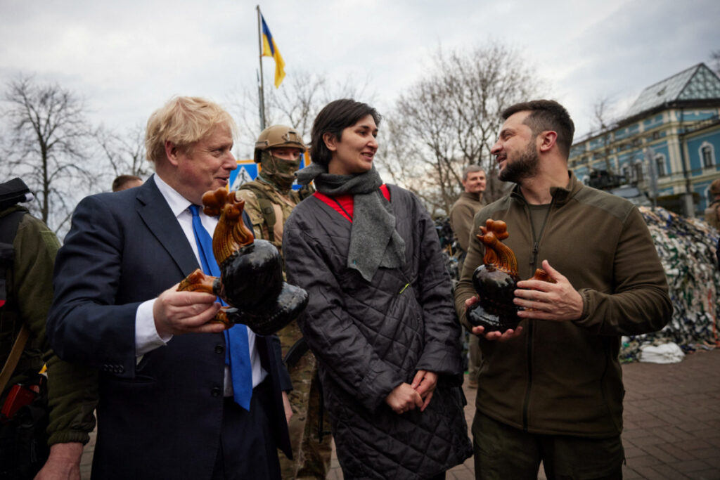 Ukraine Ukraine President Volodymyr Zelenskiy and British Prime Minister Boris Johnson