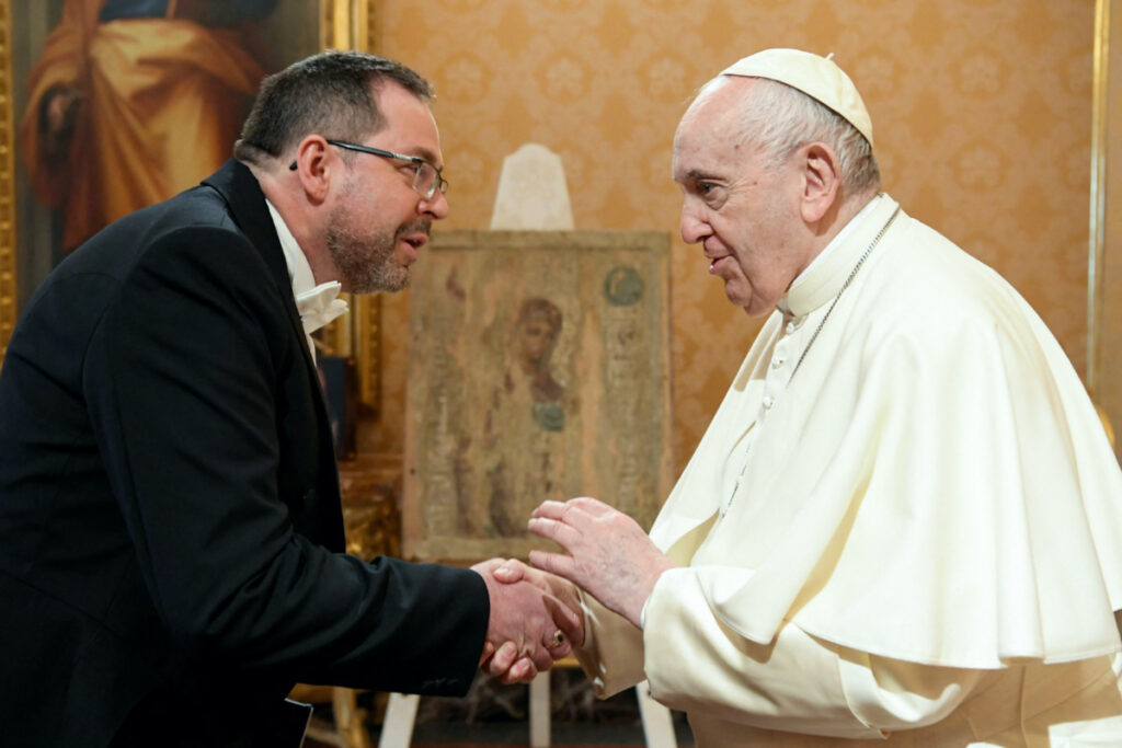 Vatican Pope Francis and Andriy Yurash