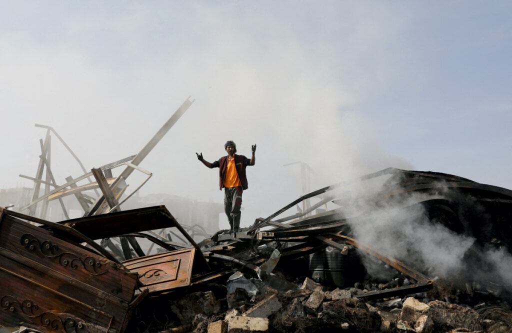 Yemen Sanaa air strike damage